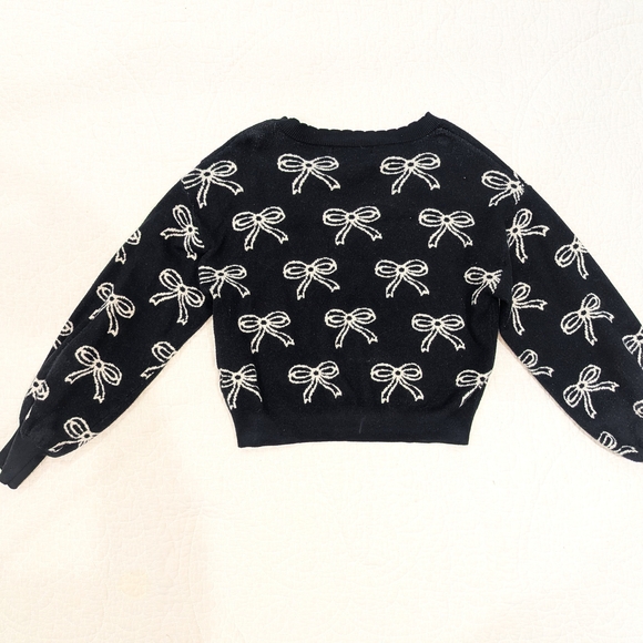 Willow & Wind Black Cardigan With Bow Design - Picture 7 of 7